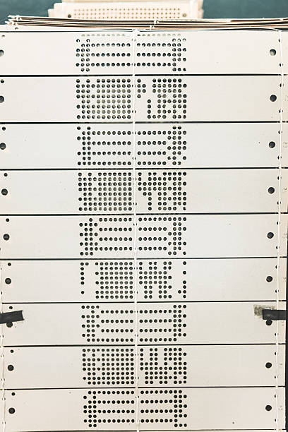 Detail of Jacquard loom punched cards chain