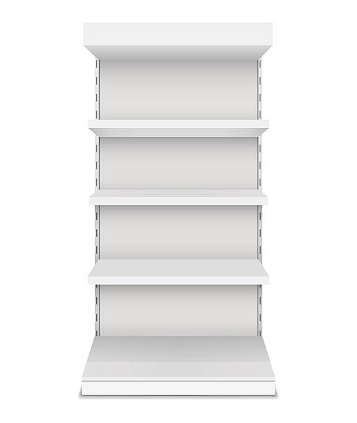展示スタンド棚白背景 - shelf bookshelf empty box点のイラスト素材／クリップアート素材／マンガ素材／アイコン素材