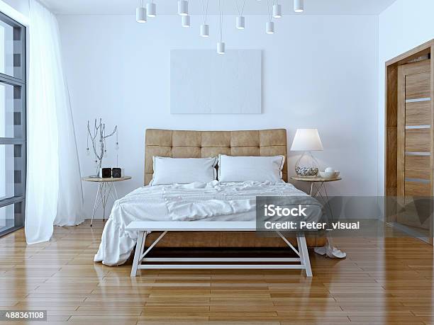 Interior Design Big Modern Bedroom Stock Photo - Download Image Now - Headboard, Bed - Furniture, Bedroom