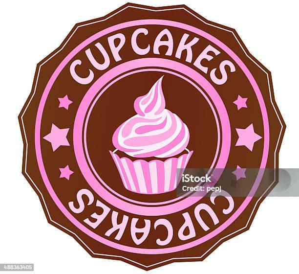 Ilustración de Cupcakes Adhesivo y más Vectores Libres de Derechos de Chocolate - Chocolate, Comidas y bebidas, Etiqueta