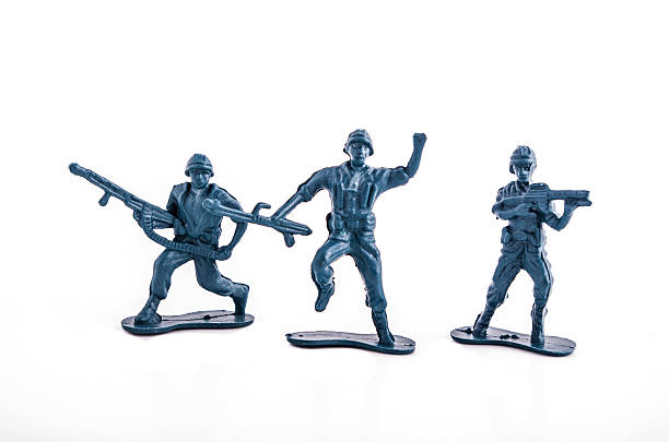 istock Blue army toy soldiers 488363929