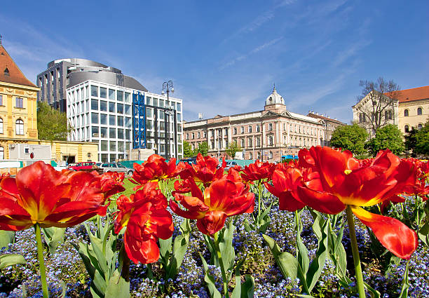 istock Zagreb colorful flora and architecture 488364269