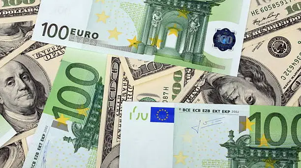 Photo of dollar and euro banknote