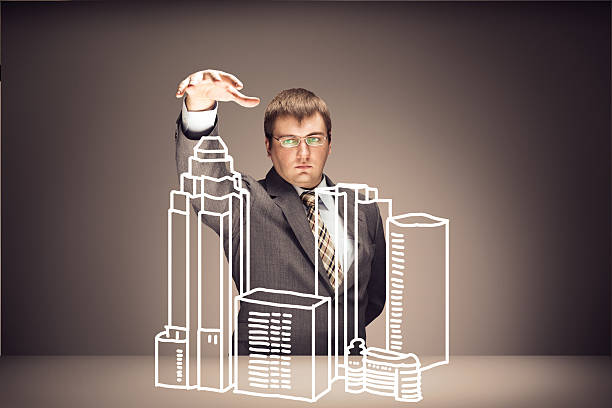 istock Businessman portrait on brown background 488367045