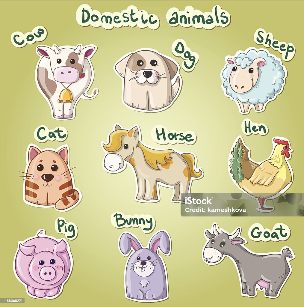 Ilustración de Conjunto De Ilustración Vectorial De Dibujos Animados  Animales Domésticos y más Vectores Libres de Derechos de Animal - iStock