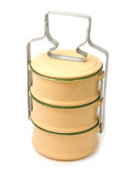 istock Yellow metal carrier tiffin 488368299