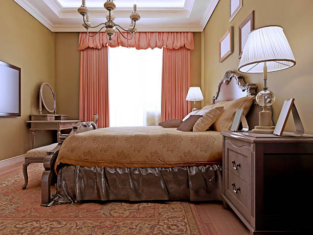 istock Classic english bedroom design 488377844
