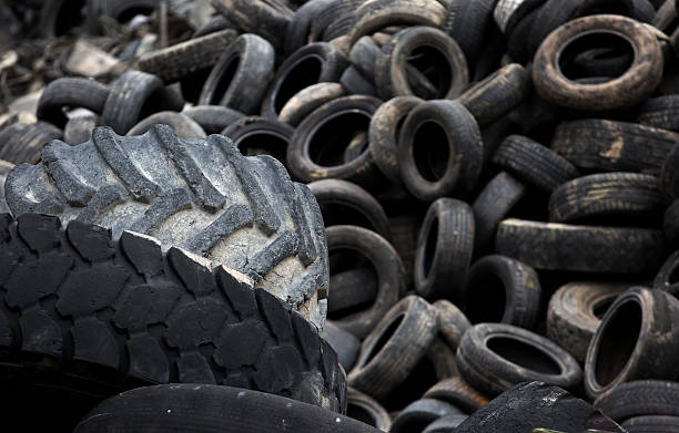 istock Used tyre outdoor 488379468