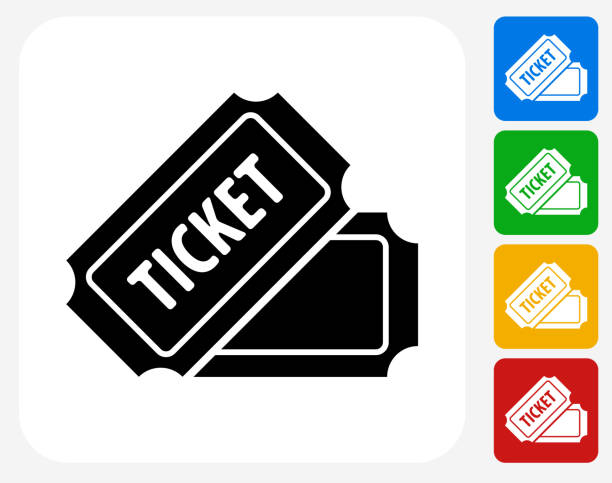 항공권 아이콘크기 평편 그래픽 디자인 - ticket ticket stub red movie ticket stock illustrations