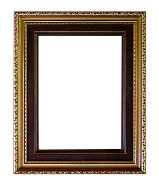 istock Old Antique frame Decorative Carved Wood Isolated On White Background 488381580