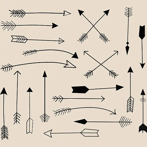 Vector illustration of Hand Draw Arrow Collection