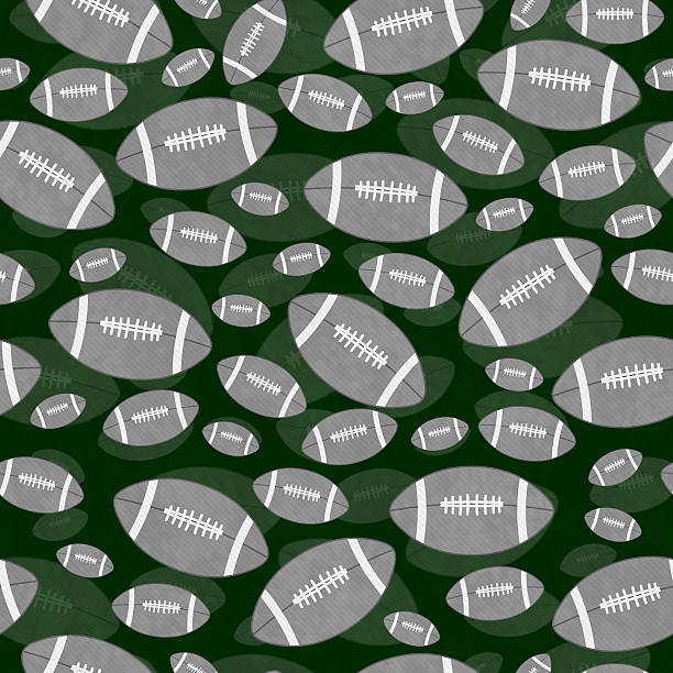 istock Gray and Green Football Tile Pattern Repeat Background 488382698