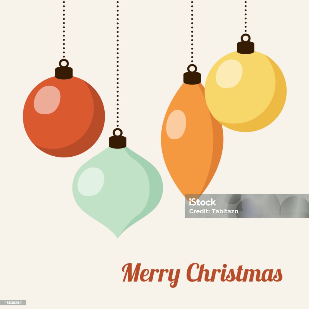 Retro christmas card with christmas balls, vector Retro christmas card with christmas balls, vector illustration background Christmas Ornament stock vector