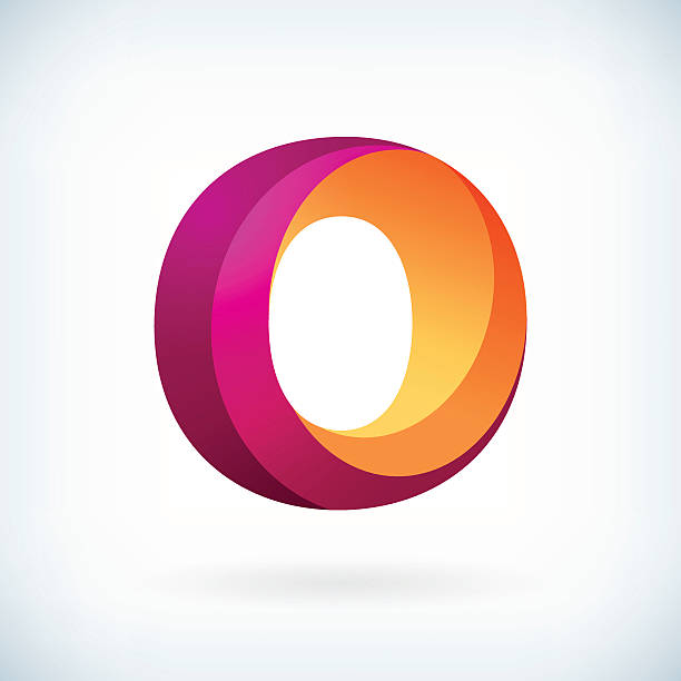 Modern twisted letter o vector art illustration