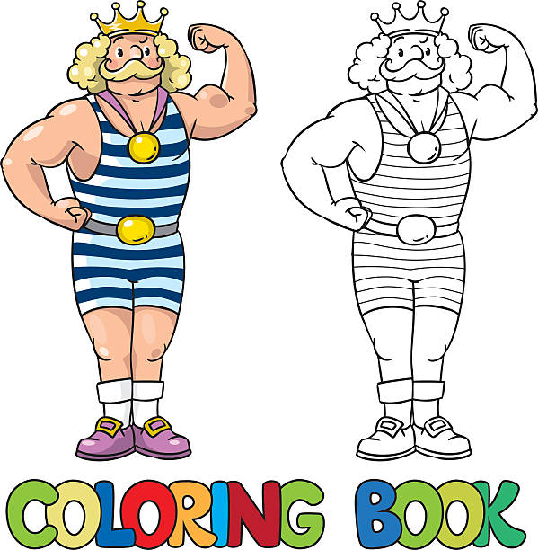 ilustrações de stock, clip art, desenhos animados e ícones de forte conto de fadas king. livro de colorir - characters pen shoe vector