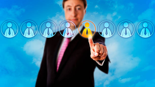istock Manager Choosing One Worker In A Lineup Of Eight 488385148