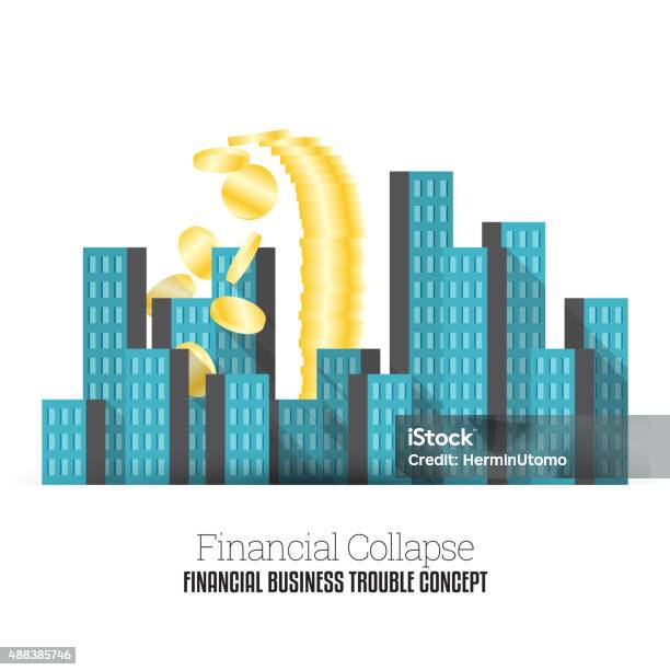 Financial Collapse Stock Illustration - Download Image Now - Accidents and Disasters, Breaking, Building Exterior