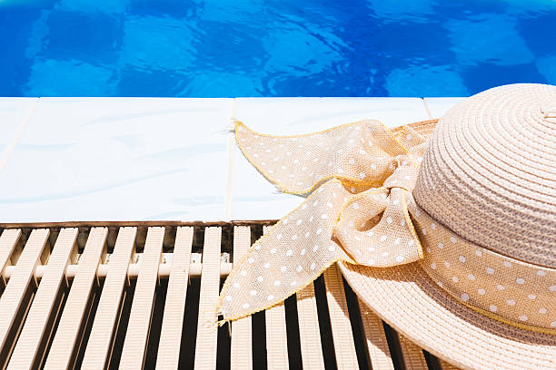 istock Beach accessories by the swimming pool 488386192