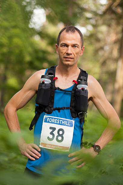 istock Portrait of man during ultramarathon race training 488387084