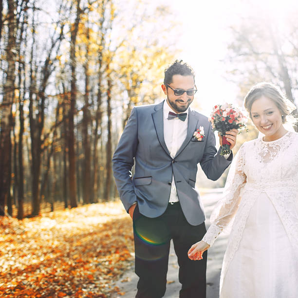 istock Wedding summer couple together posing. 488388028