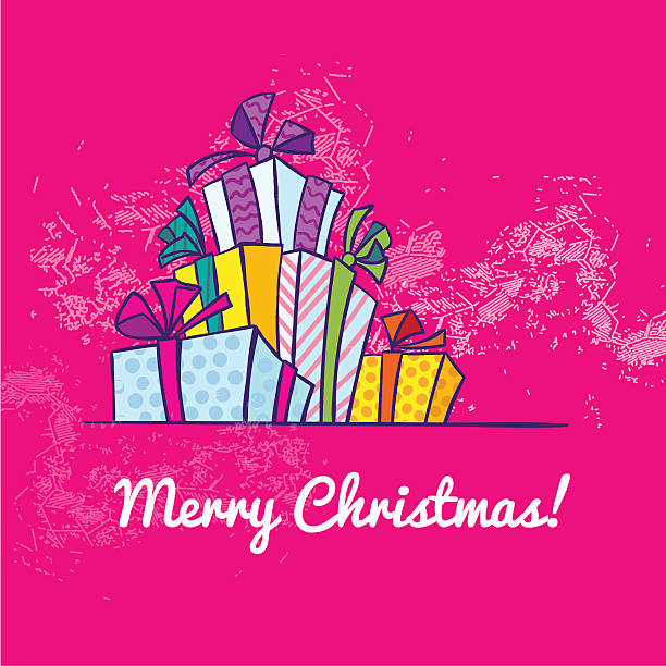 подарок коробка christmas - christmas backgrounds gift bow stock illustrations