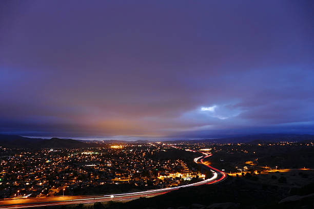 istock Cloudy Night in Suburban Simi Valley California 488389736