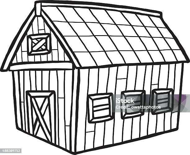 Barn House Stock Illustration - Download Image Now - Barn, Black And White,  2015 - iStock