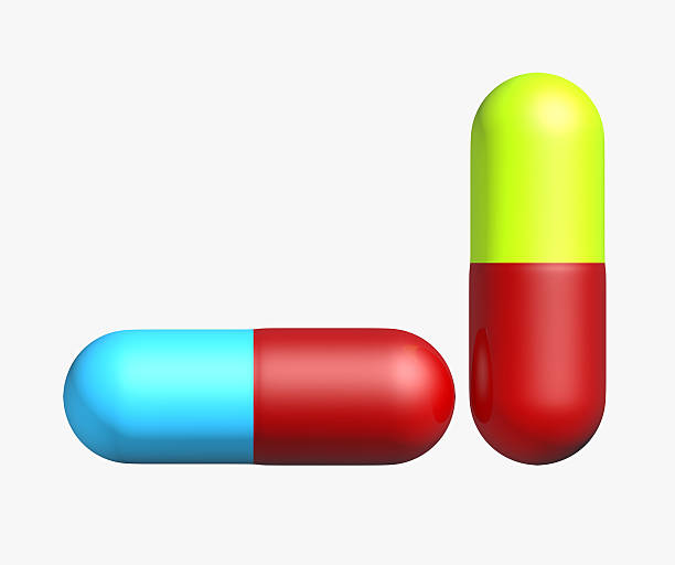 capsule - capsule vitamin pill red lecithin foto e immagini stock