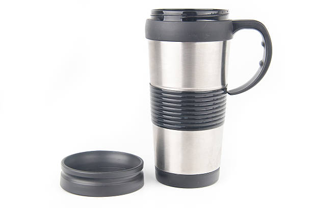 istock Metal coffee mug, isolated on white background 488392525