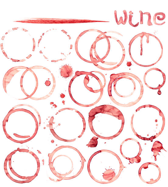 istock Wine stain circles in red tones with realistic gradient shading 488393955