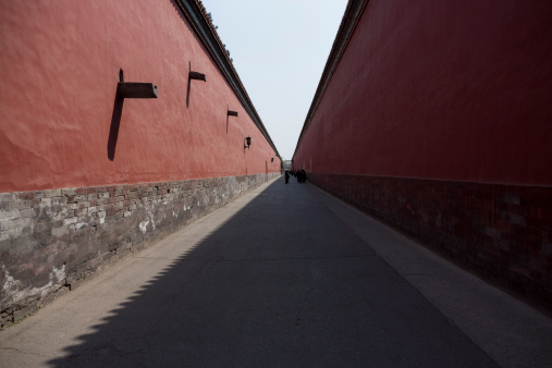 The alley between forbidden city's walls in beijing,China.