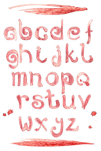 istock Red wine splash special font, abc a-z small letters 488395263