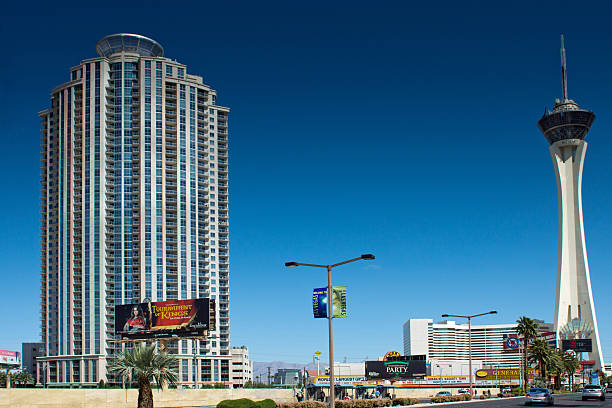 Las Vegas,NV/USA - Sep.17,2018 : The Veer Towers at City Center in Las Vegas as viewed from The Aria Resort and Casino.