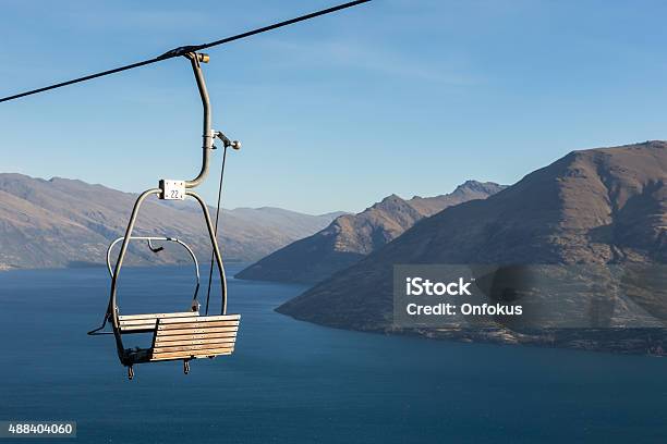 Queenstown Chairlift Over Lake Wakatipu Stock Photo - Download Image Now - 2015, Above, Cityscape