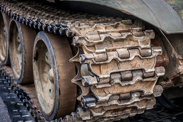 istock Tank tracks detail. 488404212