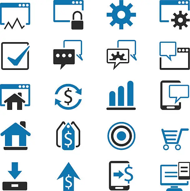 Vector illustration of SEO and Marketing icons