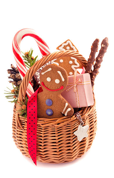istock Gingerbreadman and other treats on white 488405444