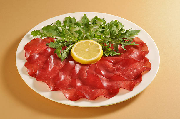 Dish with bresaola and arugula
