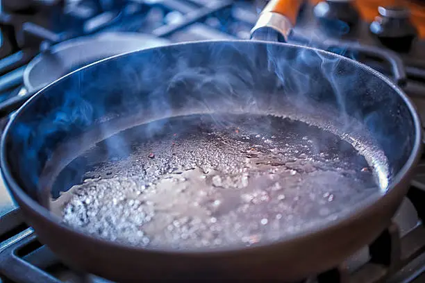 Photo of Cooking Pan with Hot Frying Oil