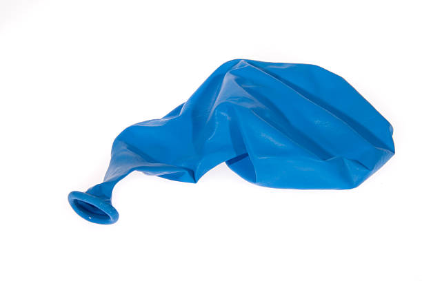 balão azul - deflated imagens e fotografias de stock