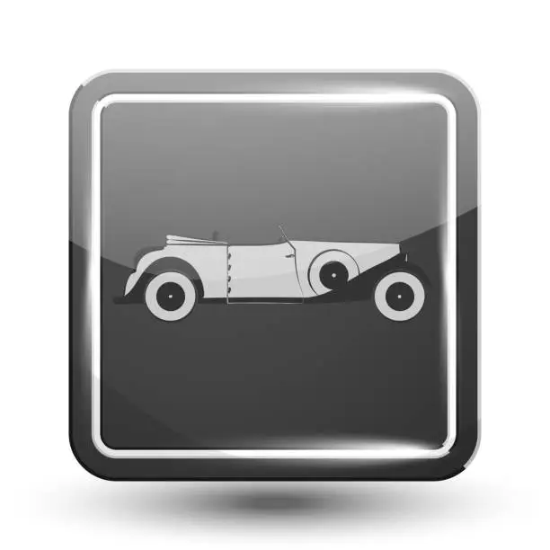 Vector illustration of Retro Car Square Icon