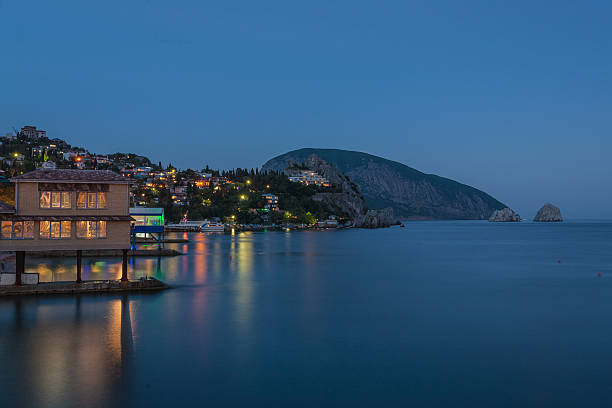 istock Gurzuf and Ayu Dag mountain in the night 488410370