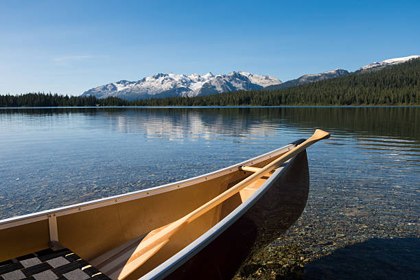 istock Canoe on a prisitine lake 488411138