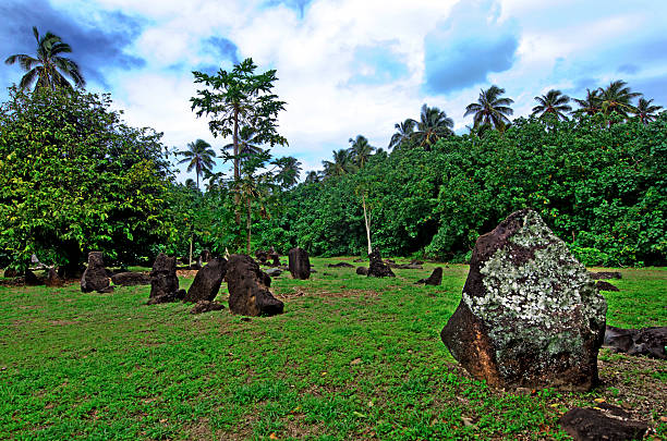 istock Paengariki marae in Aitutaki Lagoon Cook Islands 488412468