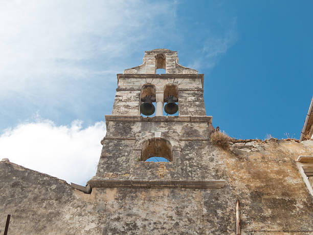 istock Nature retakes an abandoned ruinded building church 488412658