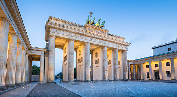 istock Brandenburg Gate in twilight at dawn, Berlin, Germany 488413158