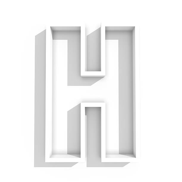 istock white isolated letter H in white background with shadow 488413818