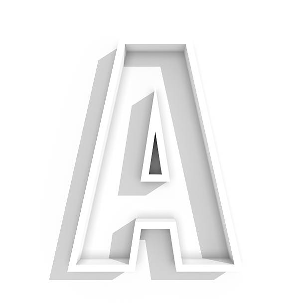 istock white isolated letter A in white background with shadow 488413864