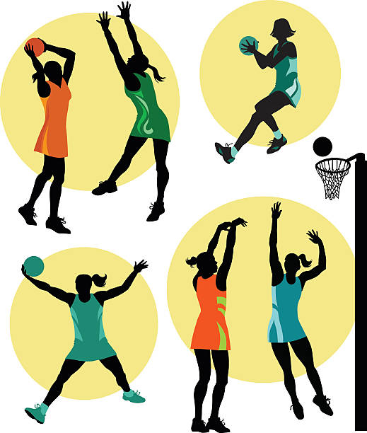 Set Of Netball Players In Action Stock Illustration - Download Image Now -  Netball, Vector, In Silhouette - iStock