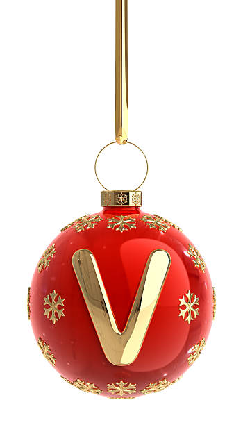 istock Christmas Ball With Letter V 488414464